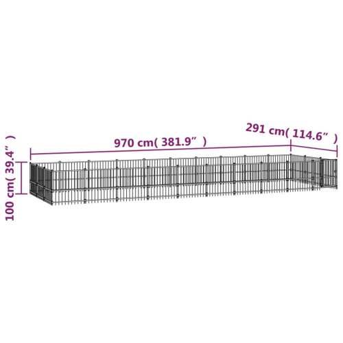 Vanjski kavez za pse čelični 28,23 m² Cijena