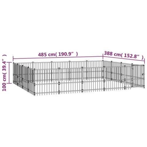 Vanjski kavez za pse čelični 18,82 m² Cijena