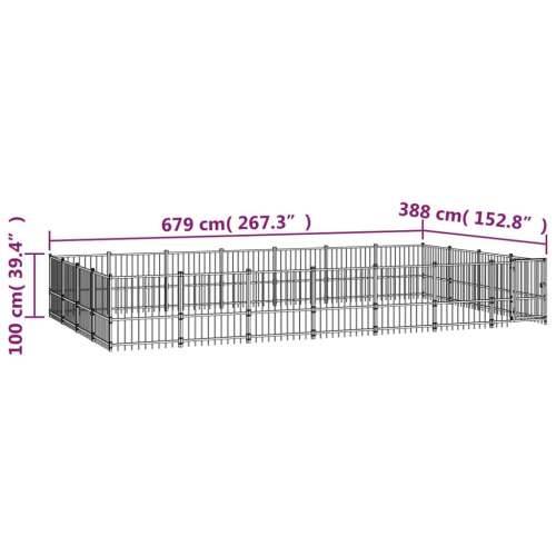 Vanjski kavez za pse čelični 26,35 m² Cijena