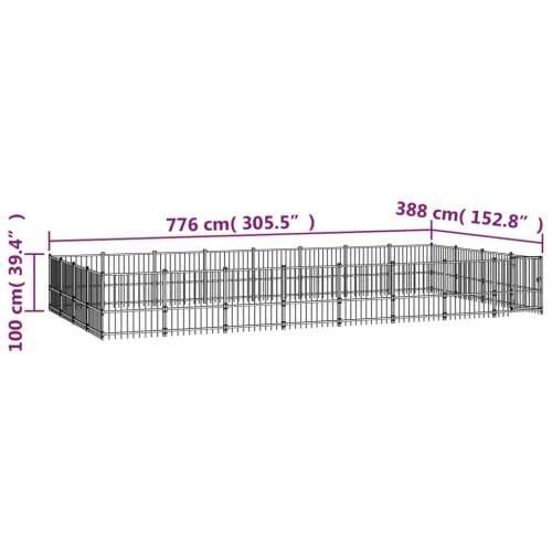 Vanjski kavez za pse čelični 30,11 m² Cijena