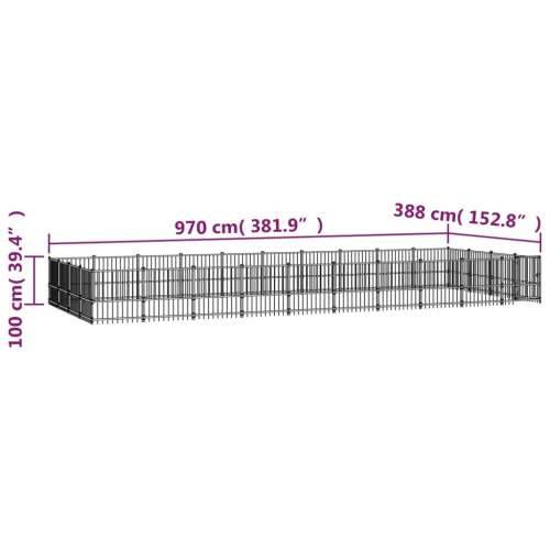 Vanjski kavez za pse čelični 37,64 m² Cijena