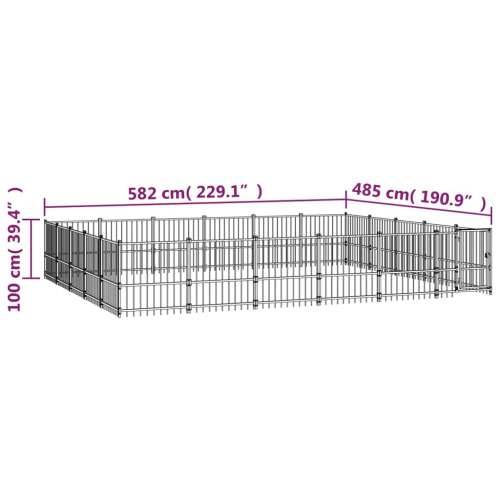 Vanjski kavez za pse čelični 28,23 m² Cijena