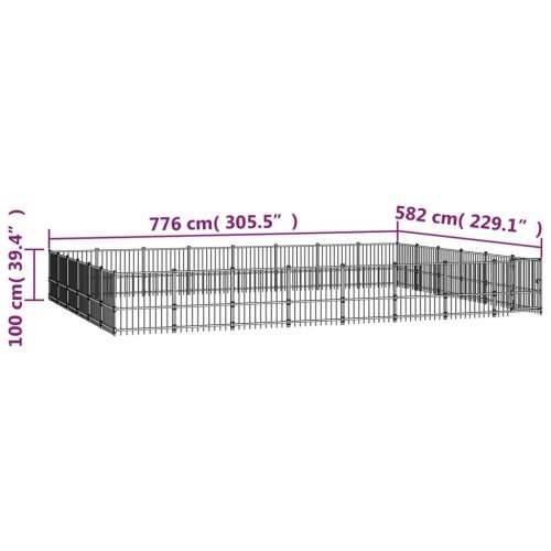 Vanjski kavez za pse čelični 45,16 m² - 776 x 582 x 100 cm 1 Cijena