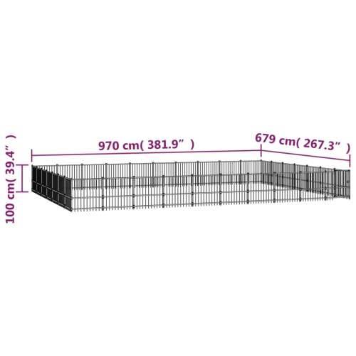 Vanjski kavez za pse čelični 65,86 m² Cijena