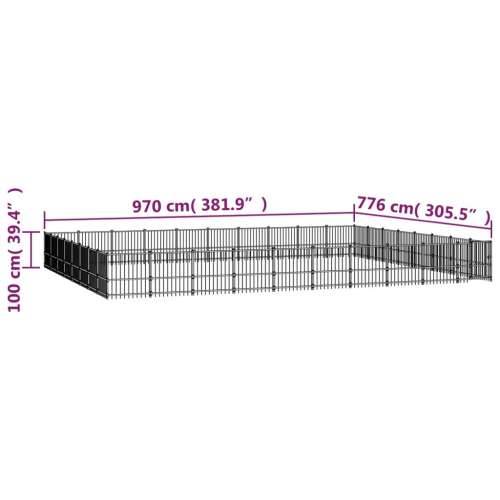 Vanjski kavez za pse čelični 75,27 m² Cijena