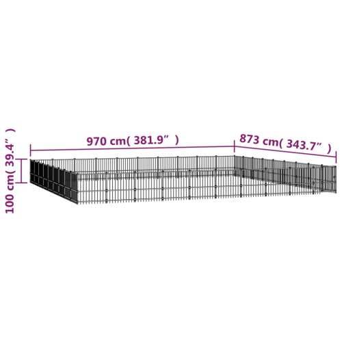 Vanjski kavez za pse čelični 84,68 m² Cijena