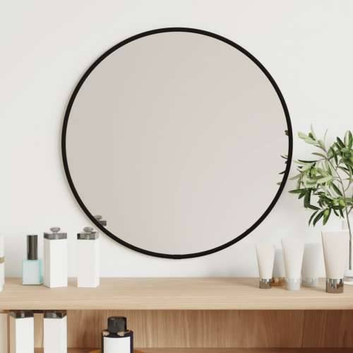 Zidno ogledalo crno Ø 40 cm okruglo Cijena