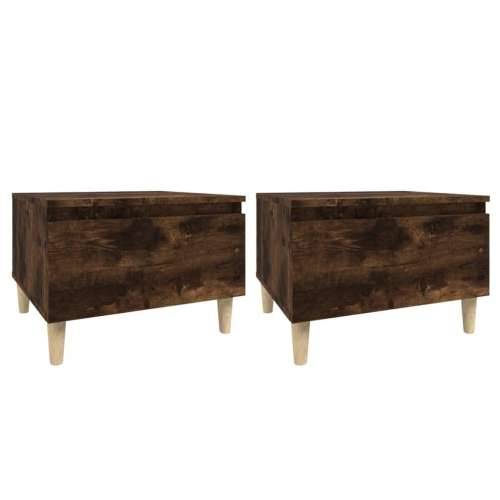Bočni stolići 2 kom boja hrasta 50x46x35 cm konstruiranog drva - Dimljeni hrast 2 Cijena