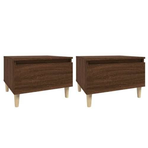 Bočni stolići 2 kom Smeđa hrasta 50x46x35 cm konstruirano drvo - Smeđi hrast 2 Cijena