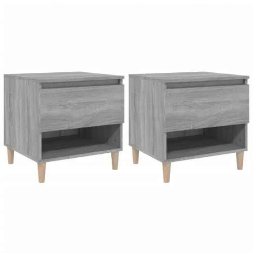 Noćni ormarići 2 kom boja hrasta 50x46x50cm konstruirano drvo - Sivi hrast sonoma 2 Cijena