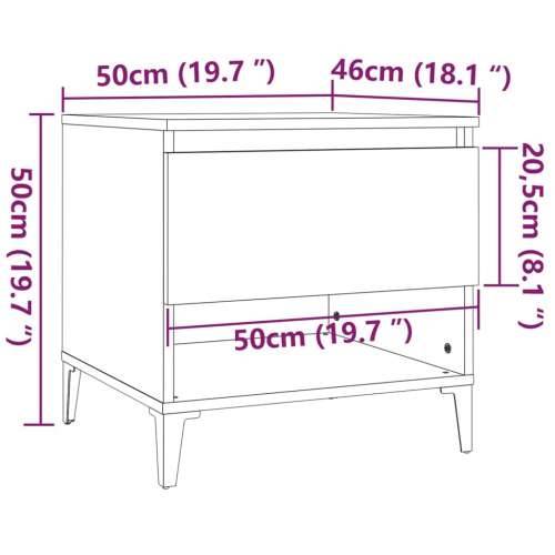 Bočni stolić boja betona 50x46x50 cm od konstruiranog drva Beton siva 1 Cijena