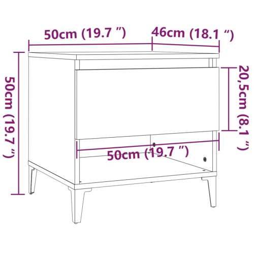 Bočni stolići 2 kom boja hrasta 50x46x50 cm konstruirano drvo Sivi hrast sonoma 2 Cijena