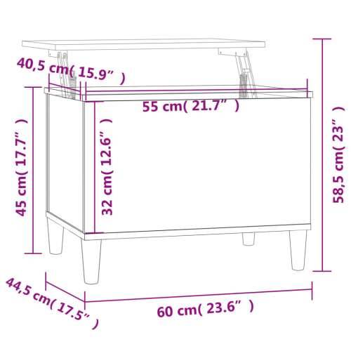 Stolić za kavu boja hrasta 60x44,5x45 cm konstruirano drvo - Dimljeni hrast 1 60 cm Cijena
