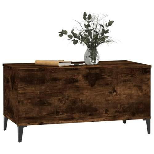 Stolić za kavu boja hrasta 90 x 44,5 x 45 cm konstruirano drvo - Dimljeni hrast 1 90 cm Cijena