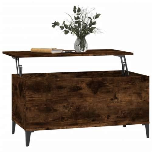 Stolić za kavu boja hrasta 90 x 44,5 x 45 cm konstruirano drvo - Dimljeni hrast 1 90 cm Cijena
