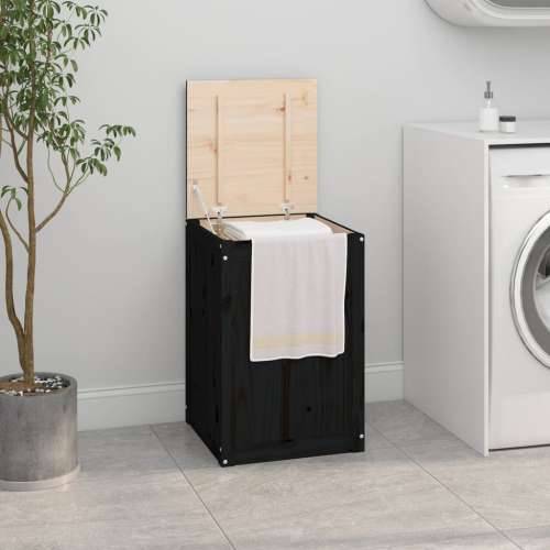 Kutija za rublje crna 44x44x66 cm od masivne borovine - Crna 44 x 44 x 66 cm 1 Cijena
