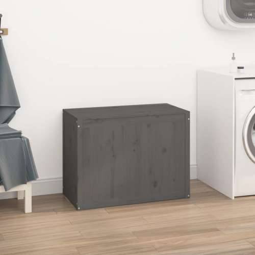 Kutija za rublje siva 88,5x44x66 cm od masivne borovine - Siva 88.5 x 44 x 66 cm 1 Cijena