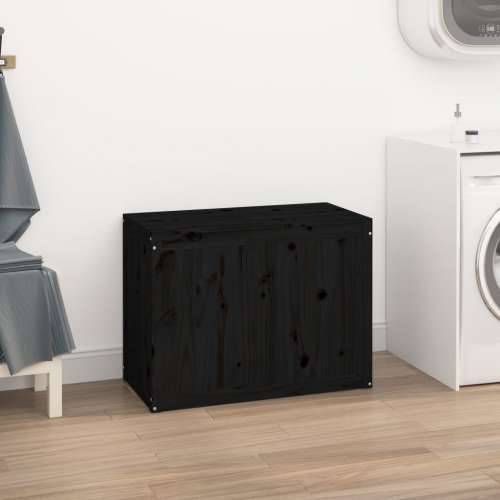 Kutija za rublje crna 88,5x44x66 cm od masivne borovine - Crna 88.5 x 44 x 66 cm 1 Cijena