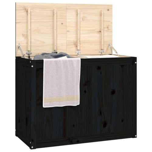 Kutija za rublje crna 88,5x44x66 cm od masivne borovine - Crna 88.5 x 44 x 66 cm 1 Cijena