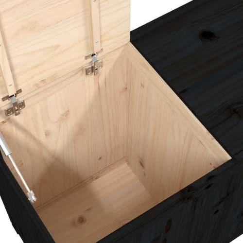 Kutija za rublje crna 88,5x44x66 cm od masivne borovine - Crna 88.5 x 44 x 66 cm 1 Cijena