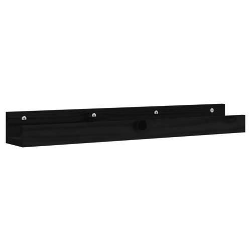 Zidne police 2 kom crne 80x12x9 cm od masivne borovine - Crna 80 x 12 x 9 cm 1 Cijena