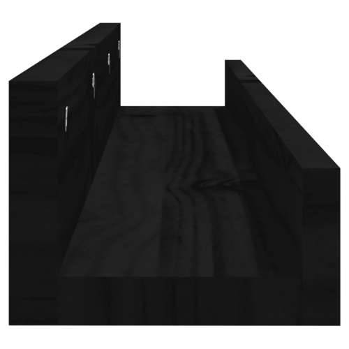Zidne police 2 kom crne 80x12x9 cm od masivne borovine - Crna 80 x 12 x 9 cm 1 Cijena