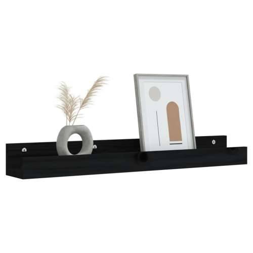 Zidne police 2 kom crne 80x12x9 cm od masivne borovine - Crna 80 x 12 x 9 cm 1 Cijena