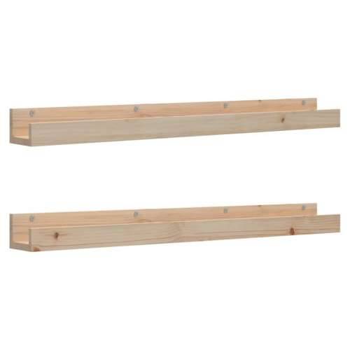 Zidne police 2 kom 110x12x9 cm od masivne borovine - Prirodna 110 x 12 x 9 cm 1 Cijena