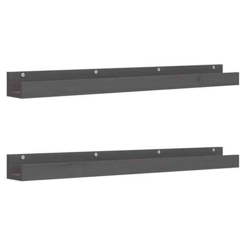 Zidne police 2 kom sive 110x12x9 cm od masivne borovine - Siva 110 x 12 x 9 cm 1 Cijena