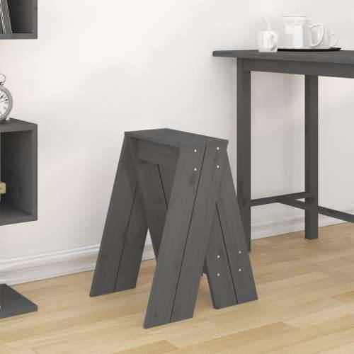 Stolci 2 kom sivi 40x40x60 cm od masivne borovine - Siva 40 x 40 x 60 cm 2 Cijena