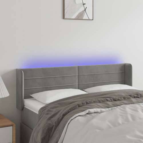 LED uzglavlje svjetlosivo 147x16x78/88 cm baršunasto - Svjetlosiva 147 x 16 x 78/88 cm 1 Cijena
