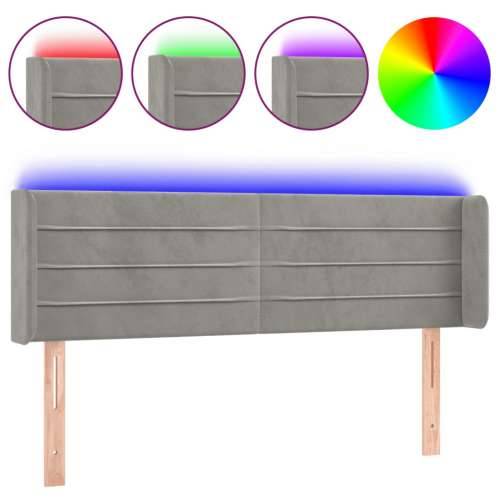 LED uzglavlje svjetlosivo 147x16x78/88 cm baršunasto - Svjetlosiva 147 x 16 x 78/88 cm 1 Cijena