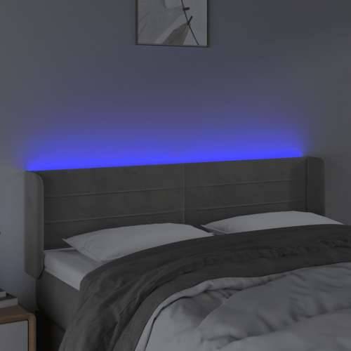 LED uzglavlje svjetlosivo 147x16x78/88 cm baršunasto - Svjetlosiva 147 x 16 x 78/88 cm 1 Cijena