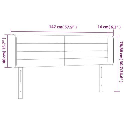 LED uzglavlje svjetlosivo 147x16x78/88 cm baršunasto - Svjetlosiva 147 x 16 x 78/88 cm 1 Cijena