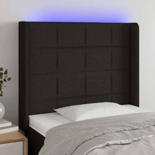 LED uzglavlje crno 83 x 16 x 118/128 cm od tkanine - Crna 83 x 16 x 118/128 cm 1 Cijena