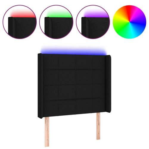 LED uzglavlje crno 83 x 16 x 118/128 cm od tkanine - Crna 83 x 16 x 118/128 cm 1 Cijena