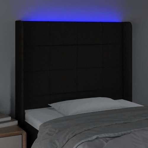 LED uzglavlje crno 83 x 16 x 118/128 cm od tkanine - Crna 83 x 16 x 118/128 cm 1 Cijena