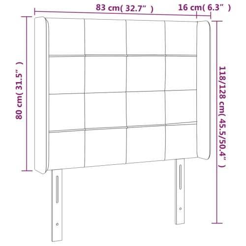 LED uzglavlje crno 83 x 16 x 118/128 cm od tkanine - Crna 83 x 16 x 118/128 cm 1 Cijena