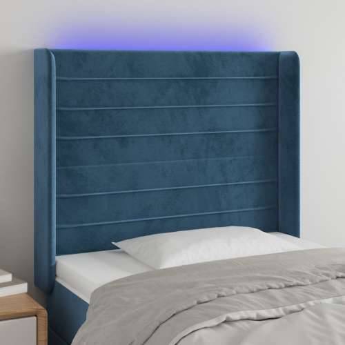 LED uzglavlje tamnoplavo 83x16x118/128 cm baršunasto - Tamno plava 83 x 16 x 118/128 cm 1 Cijena