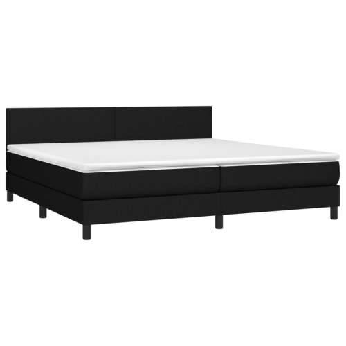 Krevet box spring s madracem LED crni 200x200 cm od tkanine - Crna 200 x 200 cm Gladak dizajn Cijena