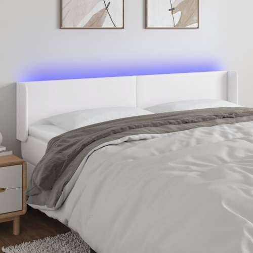 LED uzglavlje bijelo 203x16x78/88 cm od umjetne kože - Bijela 203 x 16 x 78/88 cm 1 Cijena
