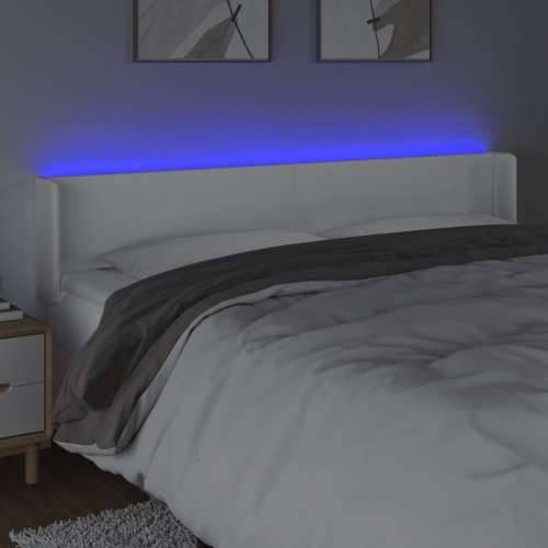 LED uzglavlje bijelo 203x16x78/88 cm od umjetne kože - Bijela 203 x 16 x 78/88 cm 1 Cijena