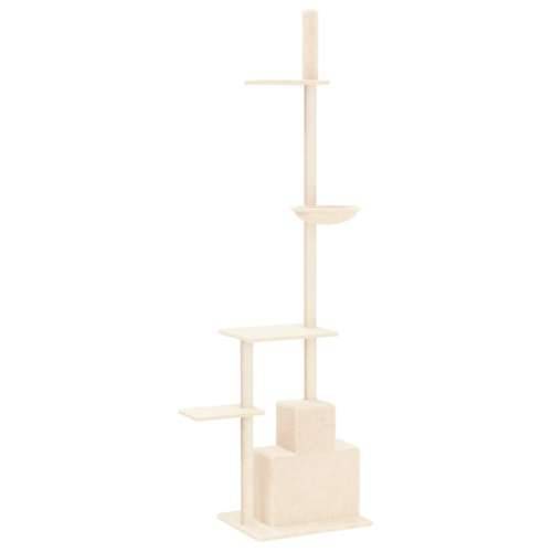 Penjalica za mačke - Kuća za mačke - Grebalica od poda do stropa krem 250,5 - 276,5 cm - Krema Cijena