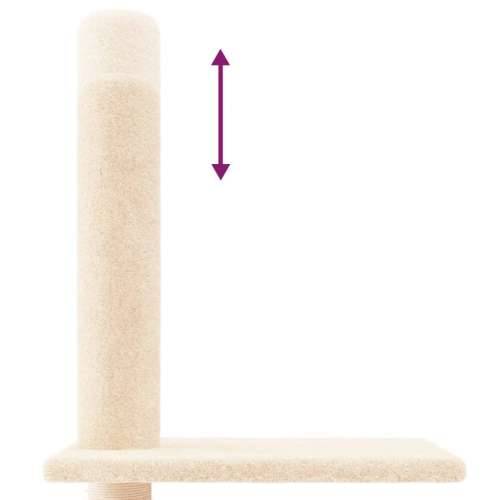 Penjalica za mačke - Kuća za mačke - Grebalica od poda do stropa krem 250,5 - 276,5 cm - Krema Cijena