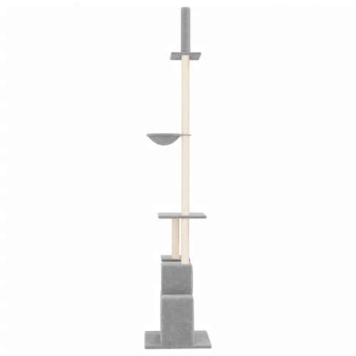 Penjalica za mačke - Kuća za mačke - Grebalica od poda do stropa svjetlosiva 250,5-276,5 cm - Svjetlosiva Cijena