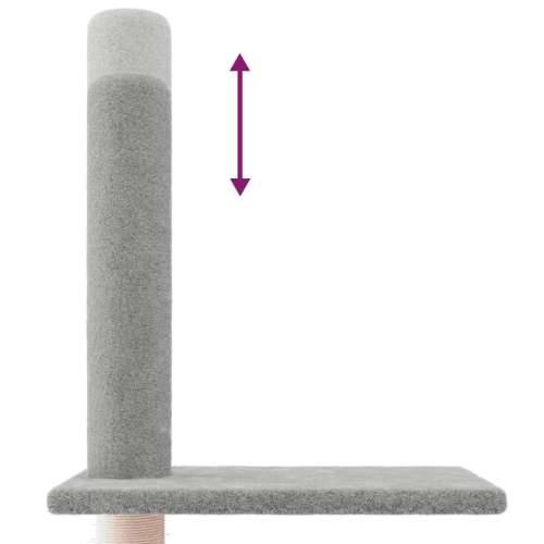 Penjalica za mačke - Kuća za mačke - Grebalica od poda do stropa svjetlosiva 250,5-276,5 cm - Svjetlosiva Cijena