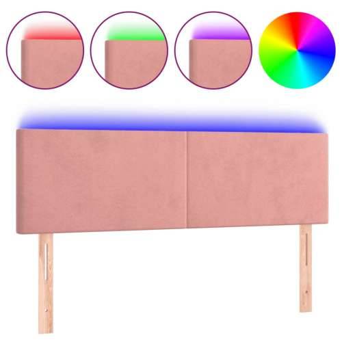 LED uzglavlje ružičasto 144x5x78/88 cm baršunasto - Ružičasta 144 x 5 x 78/88 cm 1 Cijena