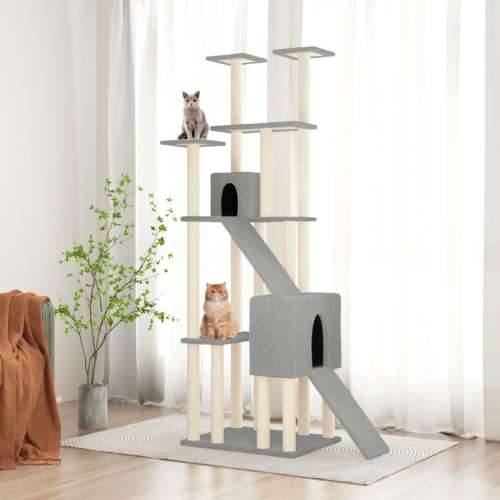 Penjalica za mačke sa stupovima za grebanje svjetlosiva 190 cm