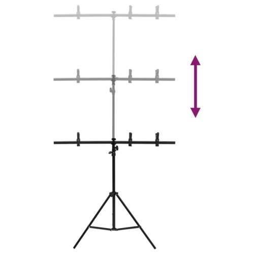 Stalak za pozadinu u obliku slova T crni 91 x 60 x (70-200) cm - 91 x 60 x 200 cm Cijena
