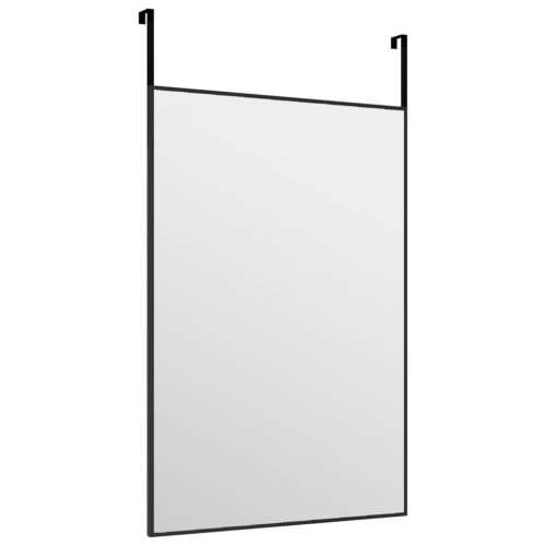 Ogledalo za vrata crno 40 x 60 cm od stakla i aluminija Cijena